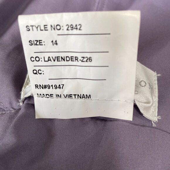 Dessy Lavender Strapless Gown Size 14 Prom Bridesmaid Wedding Guest Elegant - Picture 3 of 11